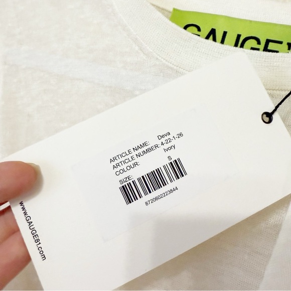 NWT Gauge81 Deva Layering Linen Short Sleeve Draped Top in Ivory size small - Picture 10 of 12